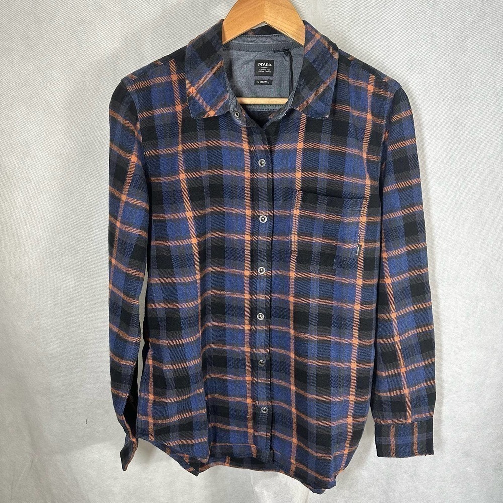 prAna Golden Canyon Flannel Long Sleeve Top Rich Sapphire